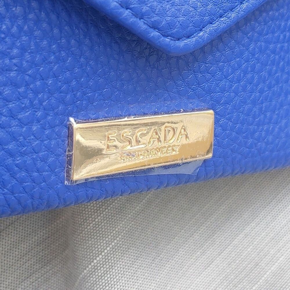 Escada Fragrances Bag Blue Indigo Pebbled Faux Leather Mini Shoulder Purse NWOT - Picture 8 of 8